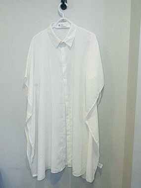 Cupshe White Sheer Button-Front Swim Coverup